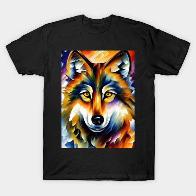 Neo-Impressionistic Wolf Face T-Shirt by Chance Two Designs